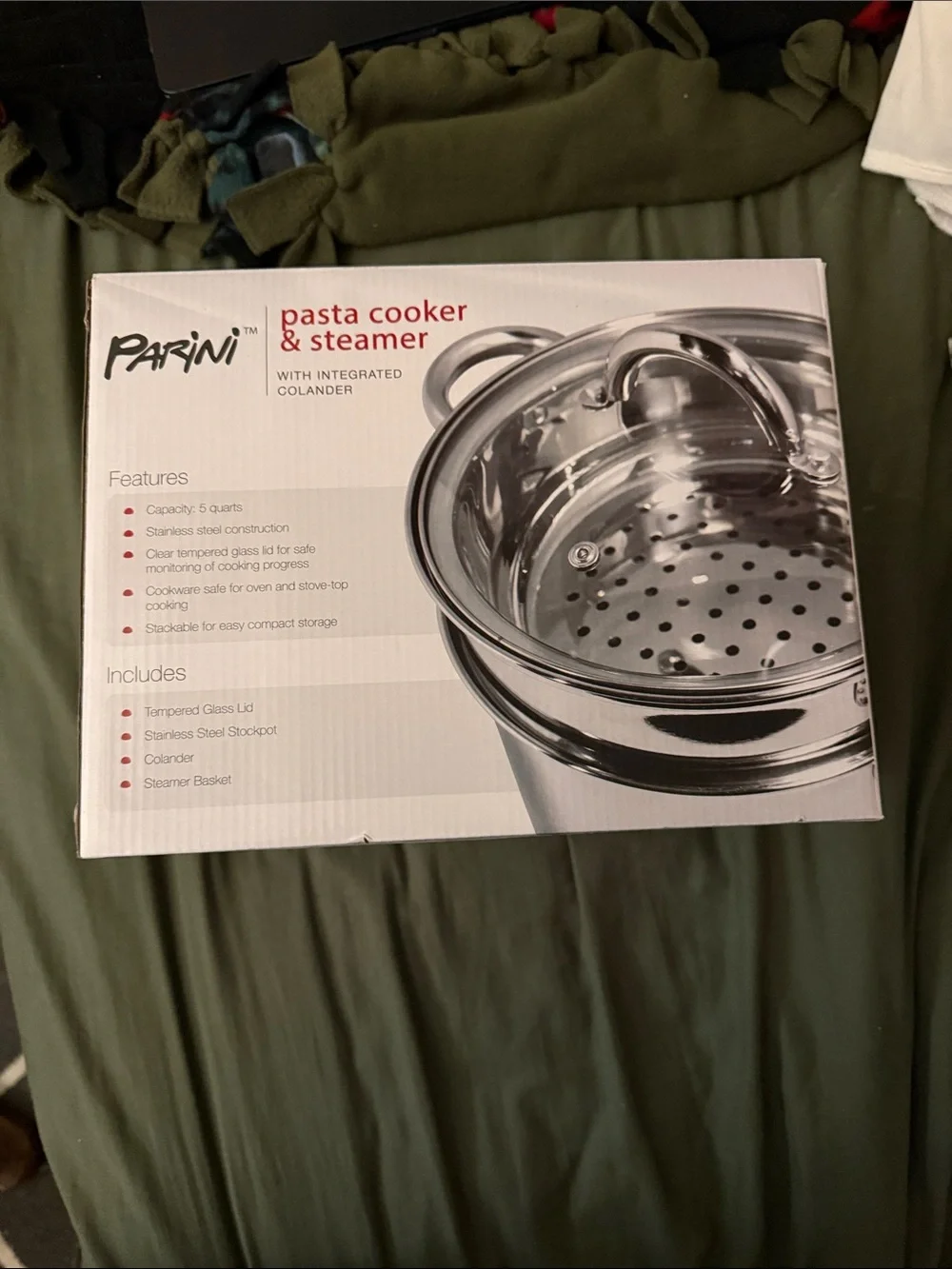 Parini Stainless Steel Pasta Cooker & Steamer - Silver